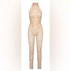 SKIMS NWT Knit Lace Halter Style Catsuit 4X in Sienna